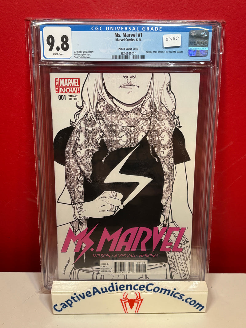 Ms. Mavel, Vol. 3 #1 - Pichelli Sketch Variant Kamala Khan Becomes Ms. Marvel - CGC 9.8