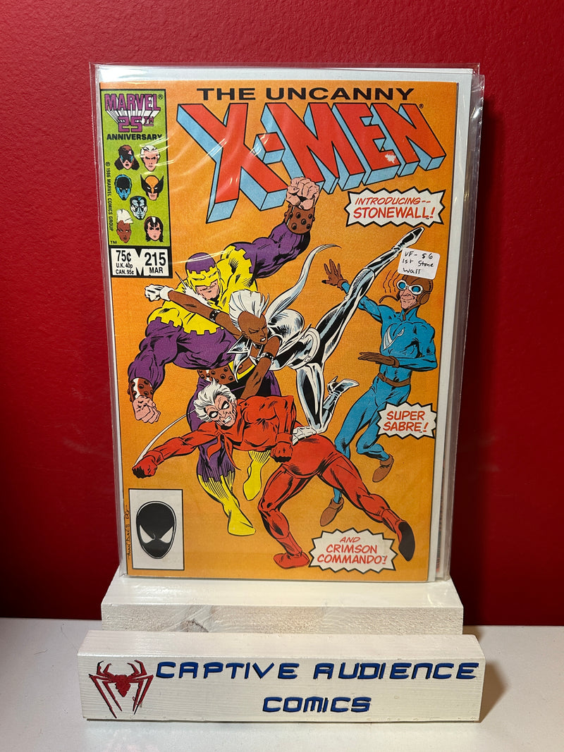 Uncanny X-Men, Vol. 1 #215 - 1st Stone Wall - VF-