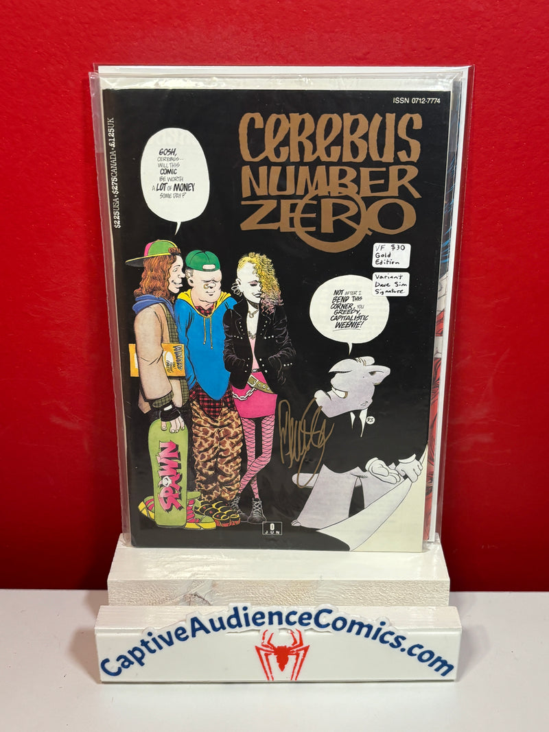 Cerebus the Aardvark #0 - Gold Edition Variant - Dave Sim Signature - VF