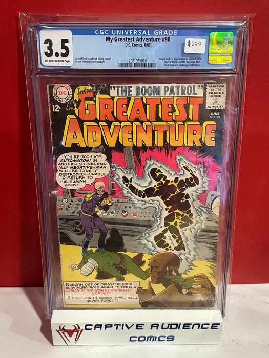 My Greatest Adventure, Vol. 1 #80 - 1st Doom Patrol - CGC 3.5