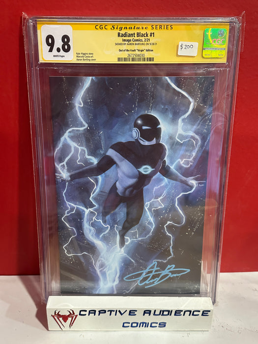 Radiant Black #1 - Aaron Bartling Signature Out of the Vault Virgin Variant - CGC 9.8