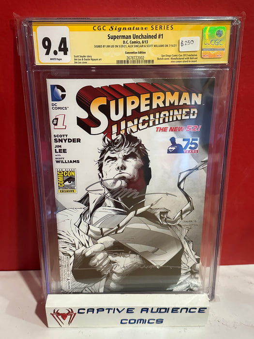 Superman Unchained #1 - Many Signatures SDCC Exclusive Variant - CGC 9.4