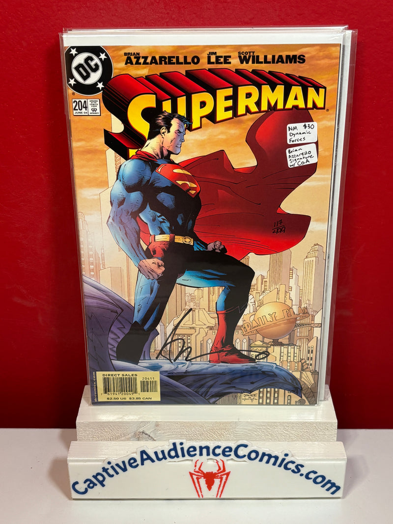 Superman, Vol. 2 #204 - Dynamic Forces - Brian Azzarello Signature w/ COA - NM