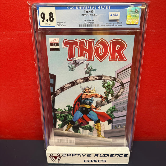 Thor, Vol. 6 #21 - 1st Full God of Hammers Creees Lee Homage Variant - CGC 9.8