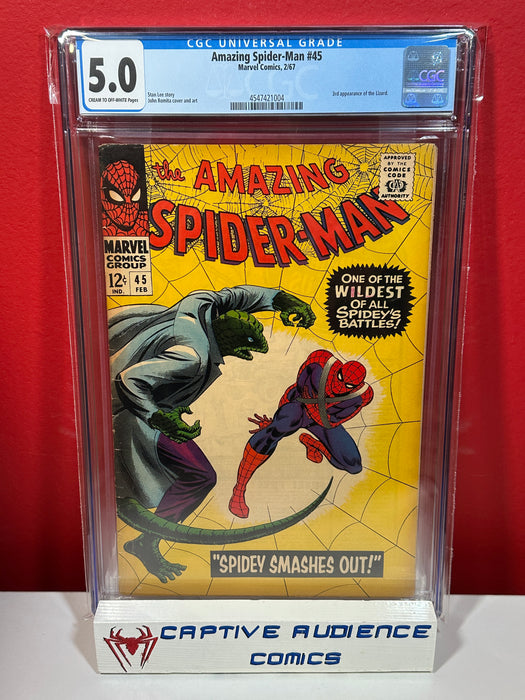 Amazing Spider-Man, The Vol. 1 #45 - 3rd Lizard - CGC 5.0
