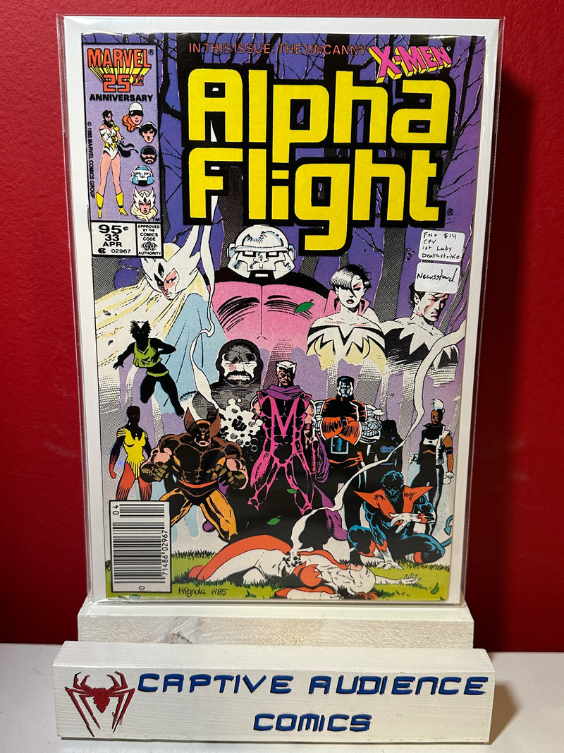 Alpha Flight, Vol. 1 #33 - 1st Lady Deathstrike - Newsstand CPV - FN+