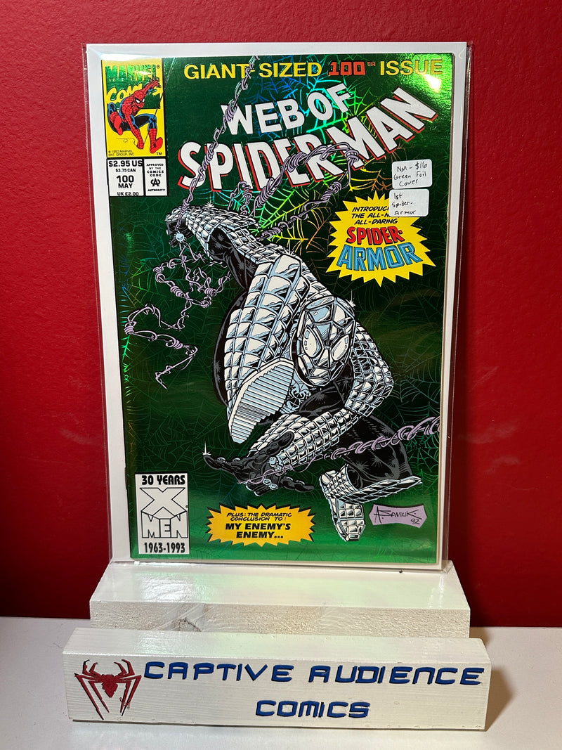 Web of Spider-Man, Vol. 1 #100 - Green Foil Cover - 1st Spider-Armor - NM-