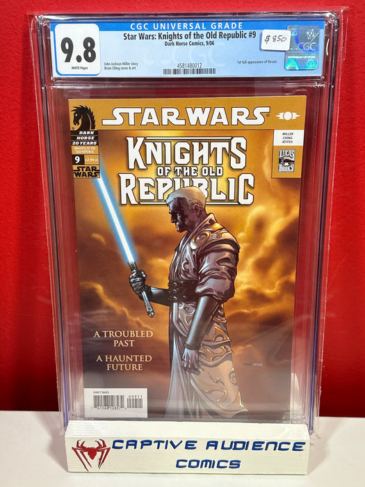Star Wars: Knights of the Old Republic #9 - 1st Revan - CGC 9.8