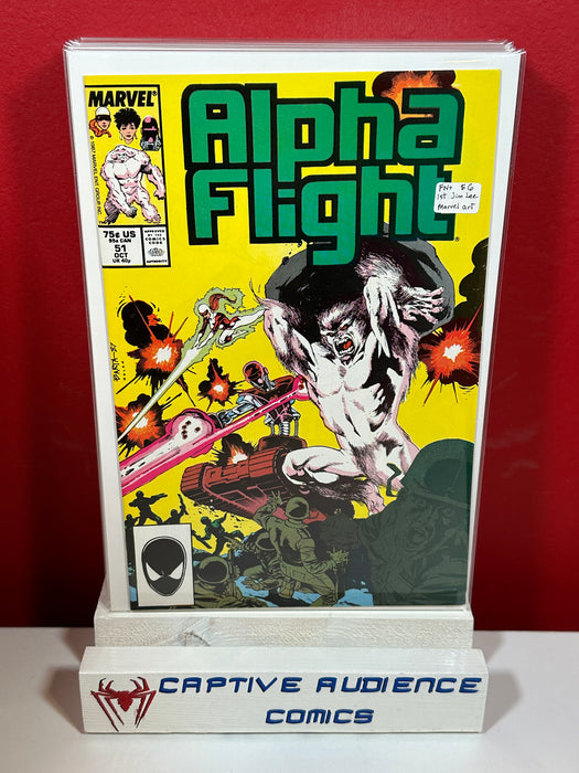 Alpha Flight, Vol. 1 #51 - 1st Jim Lee Marvel Art - FN+