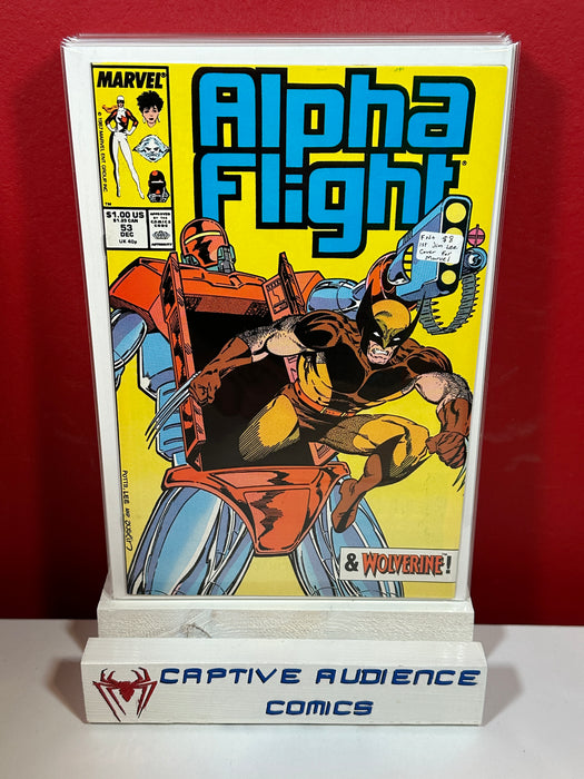 Alpha Flight, Vol. 1 #53 - 1st Jim Lee Cover for Marvel - FN+