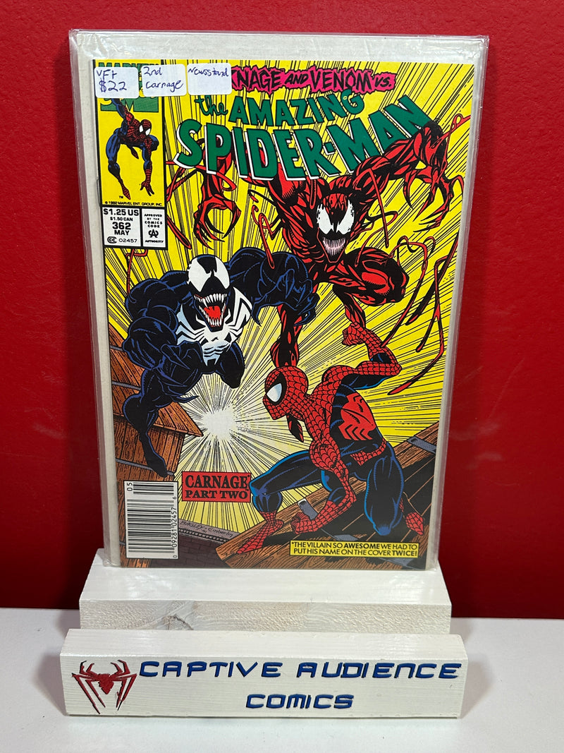Amazing Spider-Man, The Vol. 1 #362 - Newsstand - 2nd Carnage - VF+