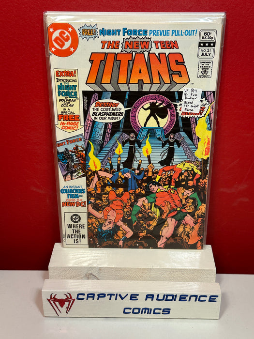 New Teen Titans, The Vol. 1 #21 - 1st Full Brother Blood - 1st Night Force - VF