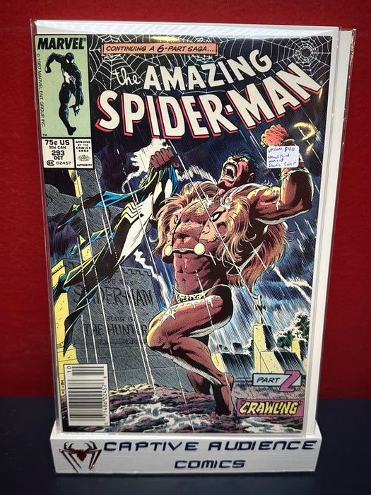 Amazing Spider-Man, The Vol. 1 #293 - Newsstand Variant  - Classic Cover - VF/NM