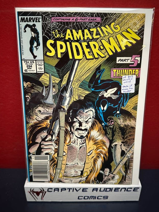 Amazing Spider-Man, The Vol. 1 #294 - Newsstand Variant - Death of Kraven the Hunter - VF