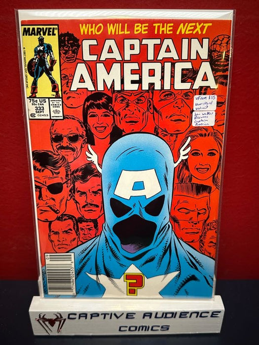 Captain America, Vol. 1 #333 - Newsstand Variant - John Walker Becomes Captain America - VF/NM