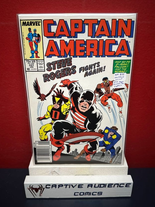 Captain America, Vol. 1 #337 - Newsstand Variant - Steve Rogers becomes the Captain - NM