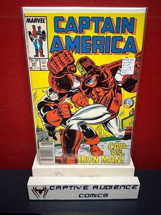 Captain America, Vol. 1 #341 - Newsstand Variant - 1st Left Wiager and Riger Wiangle - VF/NM