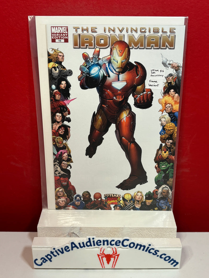 Invincible Iron Man, Vol. 1 #16 - 70th Anniversary - Frame Variant - VF/NM