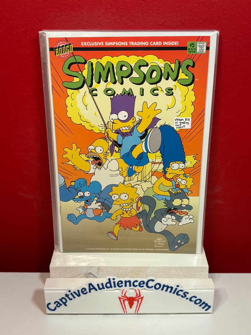 Simpsons Comics #5 - w/ Trading Card Insert - VF/NM
