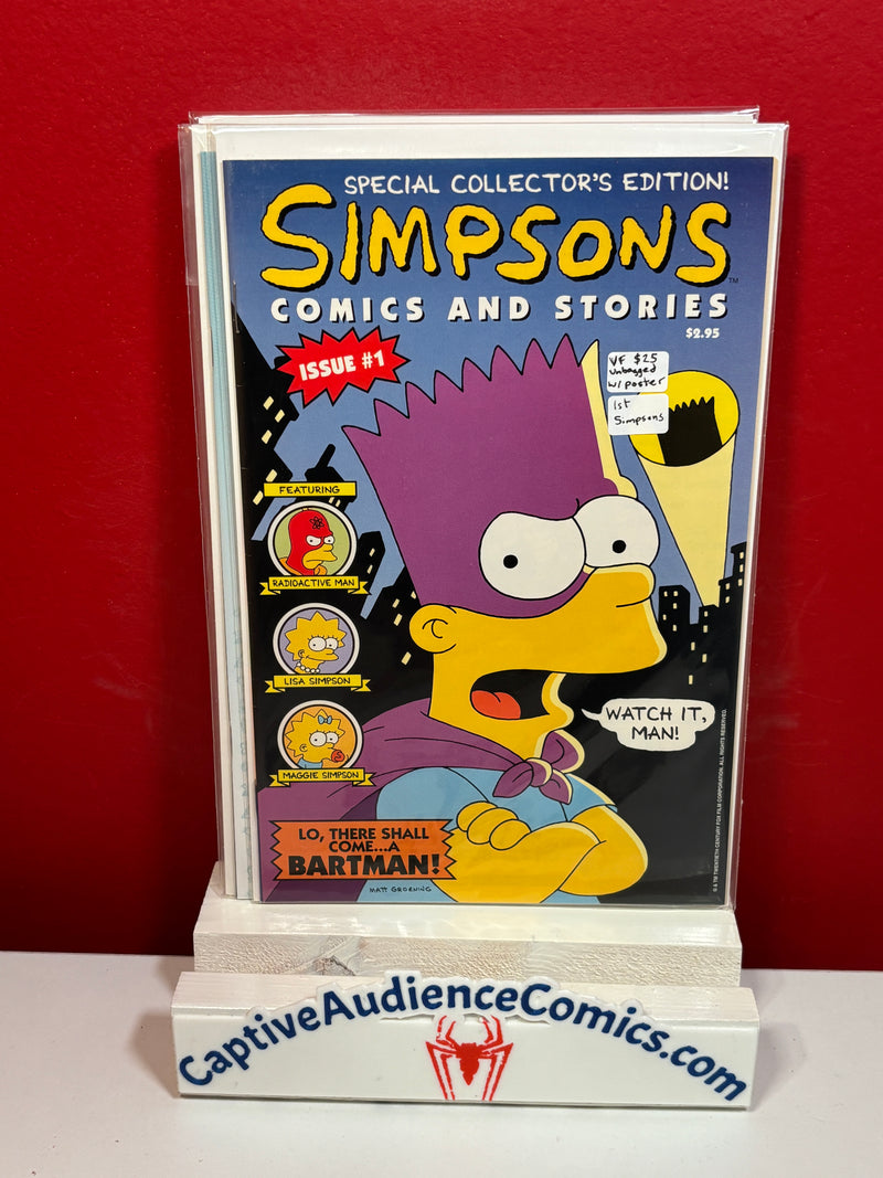 Simpsons Comics and Stories #1 - Unbagged w/ Poster - 1st Simpsons - VF