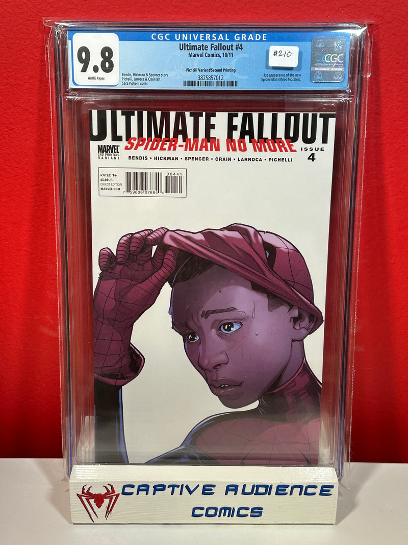 Ultimate Fallout #4 - 1st Miles Morales Pichelli 2nd Print Variant - CGC 9.8