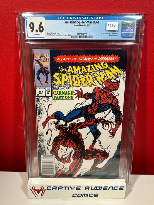 Amazing Spider-Man, The Vol. 1 #361 - 1st Carnage Newsstand Variant - CGC 9.6