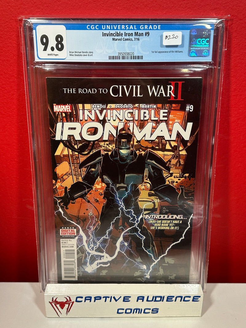 Invincible Iron Man, Vol. 2 #9 - 1st Riri Williams - CGC 9.8