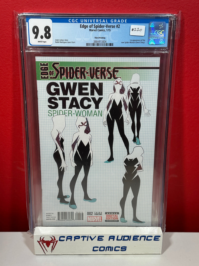 Edge of Spider-Verse #2 - 1st Spider-Gwen 3rd Print Variant - CGC 9.8