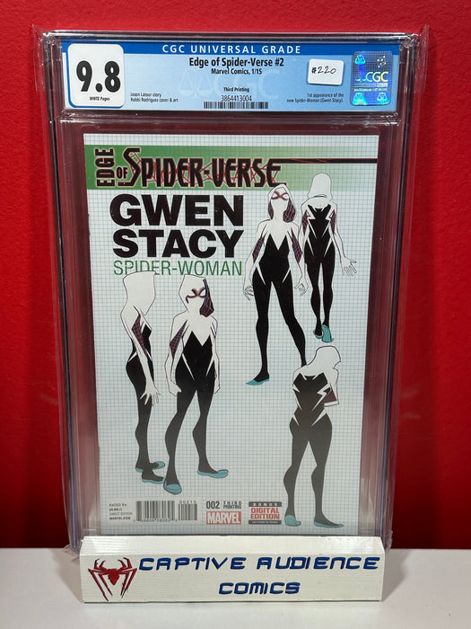 Edge of Spider-Verse #2 - 1st Spider-Gwen 3rd Print Variant - CGC 9.8