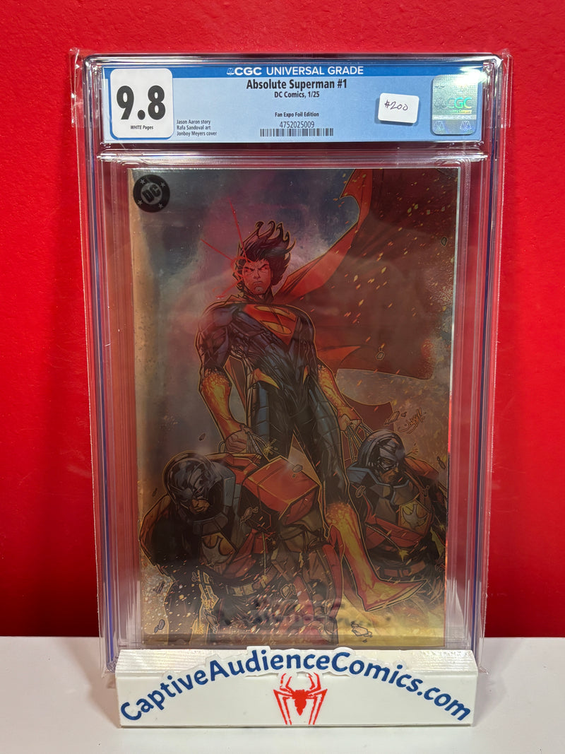Absolute Superman #1 - 1st Absolute Superman Jonboy Meyers FanExpo Foil Variant - CGC 9.8