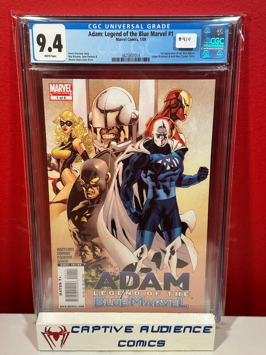 Adam: Legend of the Blue Marvel #1 - 1st Blue Marvel & Anti-Man - CGC 9.4