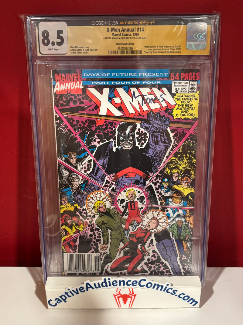 X-Men Annual #14 - 1st Gambit Newsstand Edition Signed Arthur Adams - CGC 8.5