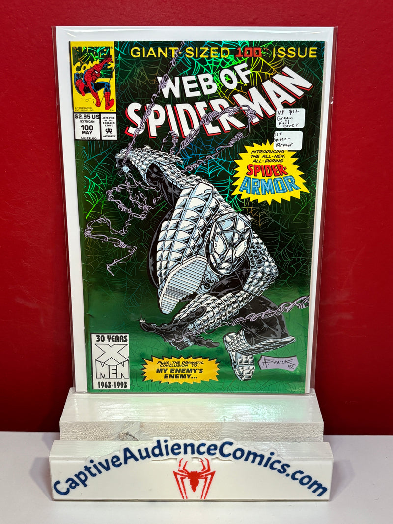 Web of Spider-Man, Vol. 1 #100 - Green Foil Cover - 1st Spider-Armor - VF