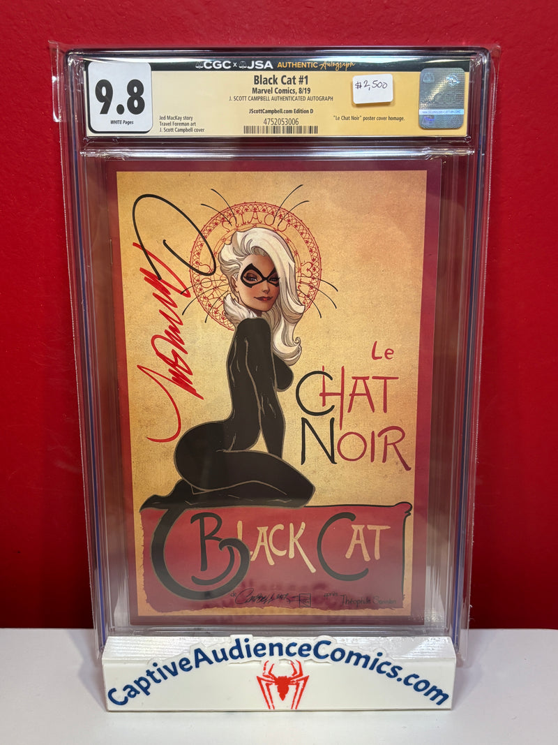 Black Cat, Vol. 1 #1 - Signed J. Scott Campbell Le Chat Noir Variant - CGC 9.8