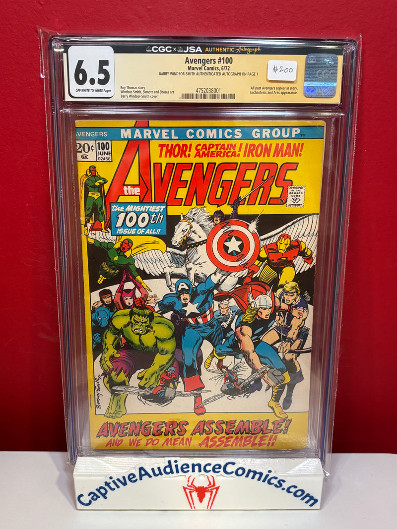 Avengers, Vol. 1 #100 - Signé Barry Windsor-Smith - CGC 6.5