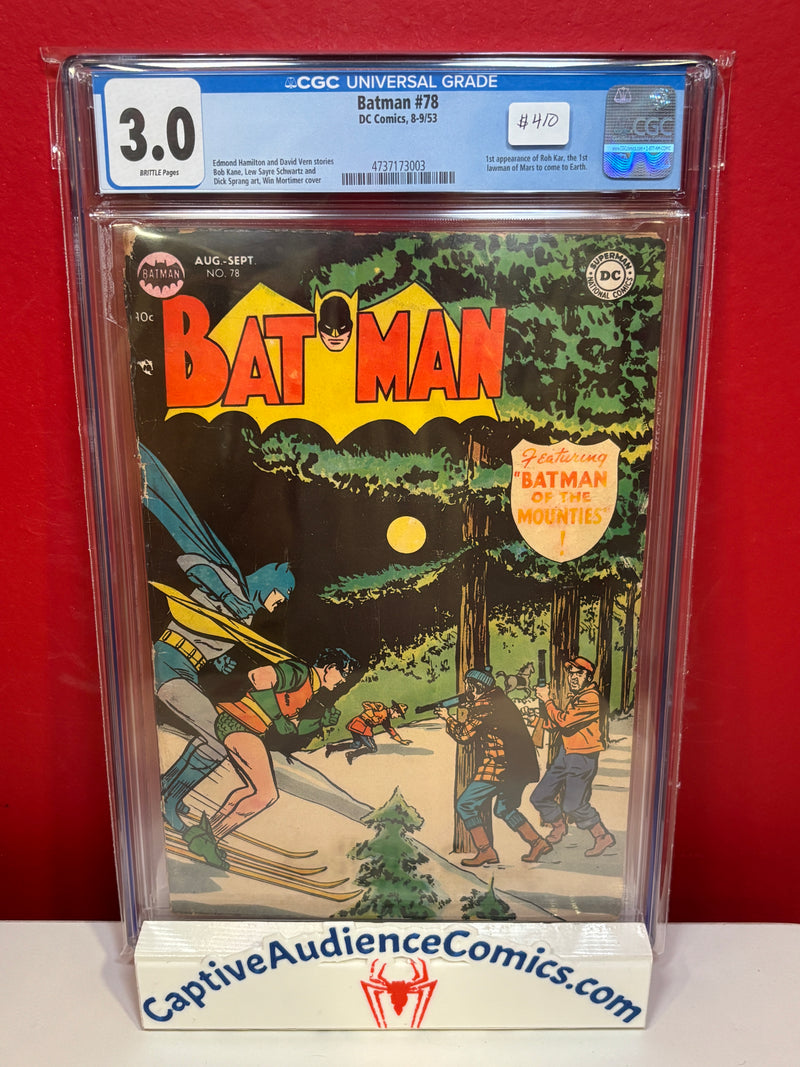 Batman, Vol. 1 #78 - 1st Roh Kar - CGC 3.0