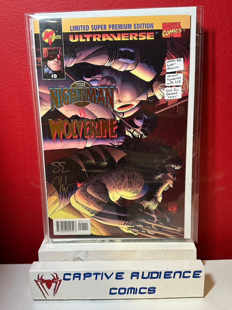 Ultraverse #0 - Super Premium Variant - Signatures w/ CoA - Gold Foil Stamped Cover - VF/NM