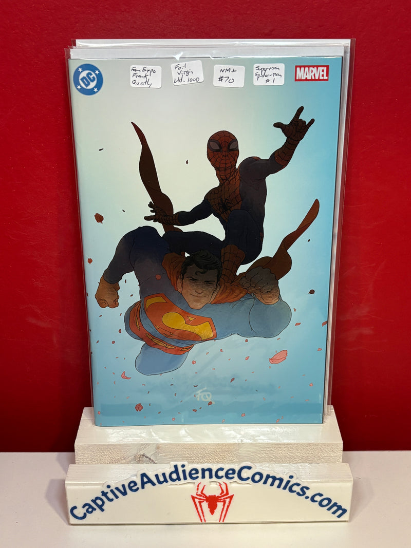 Superman/Spider-Man #1 - FanExpo Frank Quietly Virgin Foil Ltd 1000 - NM+