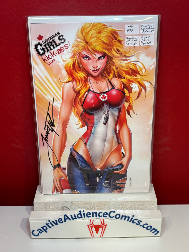 Ministry of Supernatural Warfare #1 - Canadian Girls Kick Ass Virgin Signed Jamie Tyndall - NM+