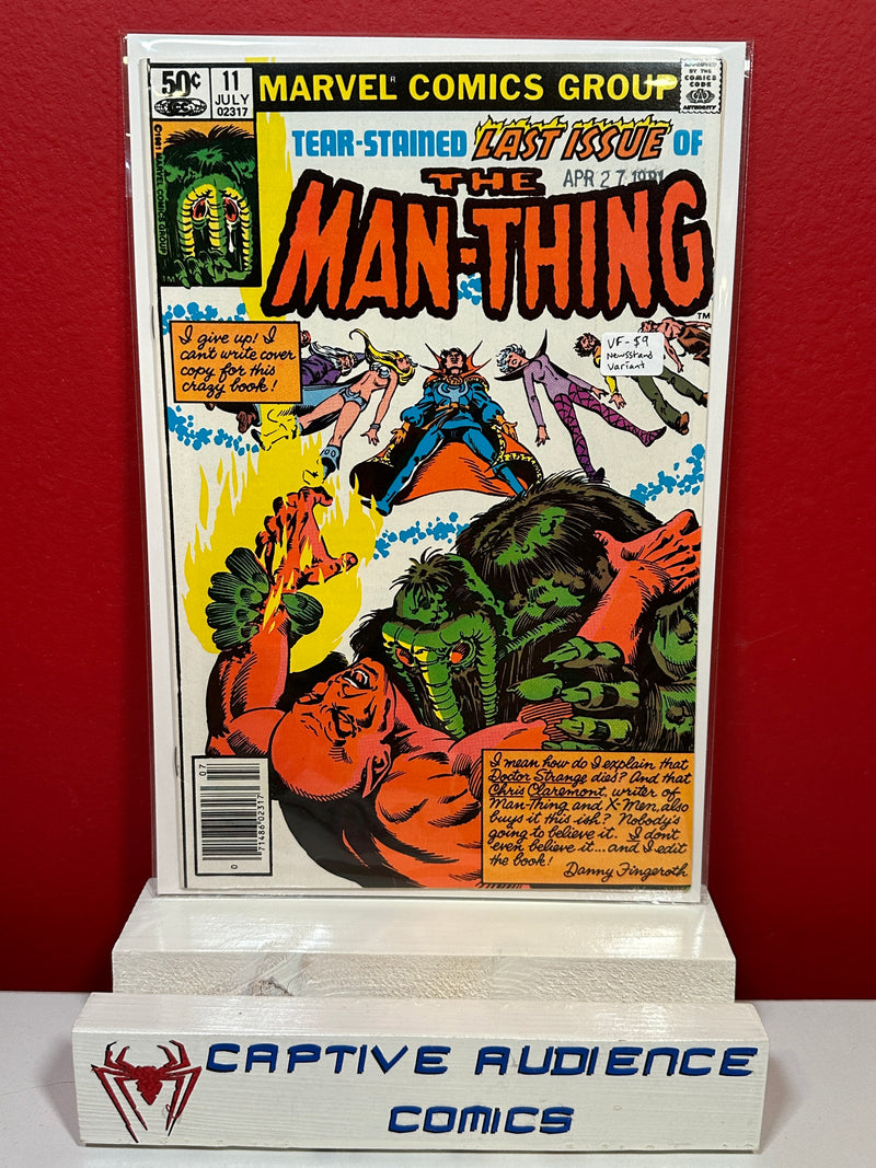 Man-Thing, The Vol. 2 #11 - Newsstand Variant, Final Issue - VF-