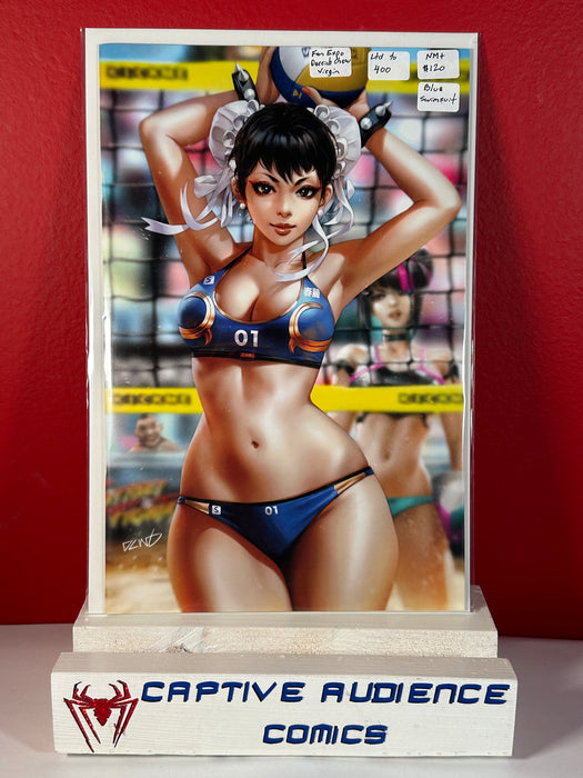 Street Fighter & Friends: Swimsuit Special 2024 #1 - Fan Expo Derrick Chew Virgin - Ltd. to 400 - Blue Swimsuit - NM+