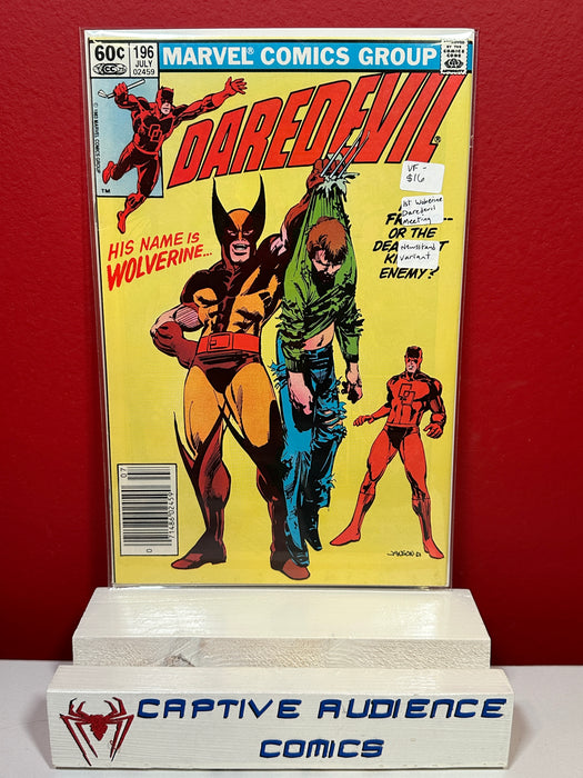 Daredevil, Vol. 1 #196 - 1st Wolverine Daredevil Meeting - Newsstand Variant - VF-