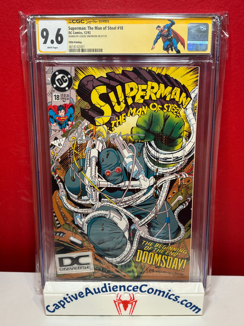 Superman: The Man of Steel #18 - 1st Doomsday 5th Print Signed Louise Simonson - CGC 9.6