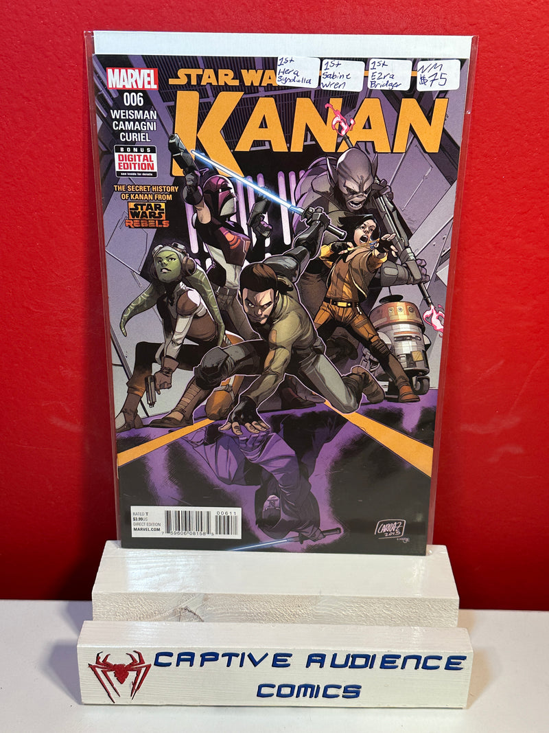 Star Wars: Kanan The Last Padawan #6 - 1st Hera Syndulla, 1st Sabine Wren, 1st Ezra Bridger - NM