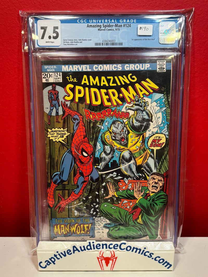 Amazing Spider-Man, The Vol. 1 #124 - 1st Man-Wolf - CGC 7.5