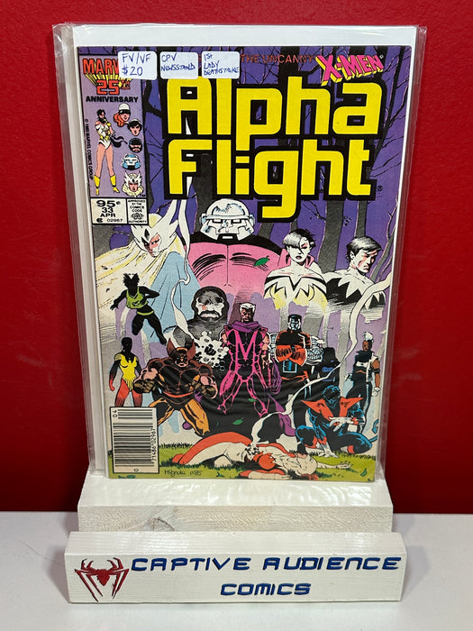 Alpha Flight, Vol. 1 #33 - CPV Newsstand - 1st Lady Deathstroke - FN/VF