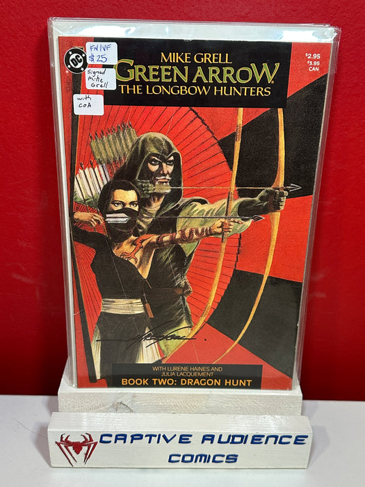 Green Arrow: The Longbow Hunters #2 - Signed Mike Grell with CoA - FN/VF