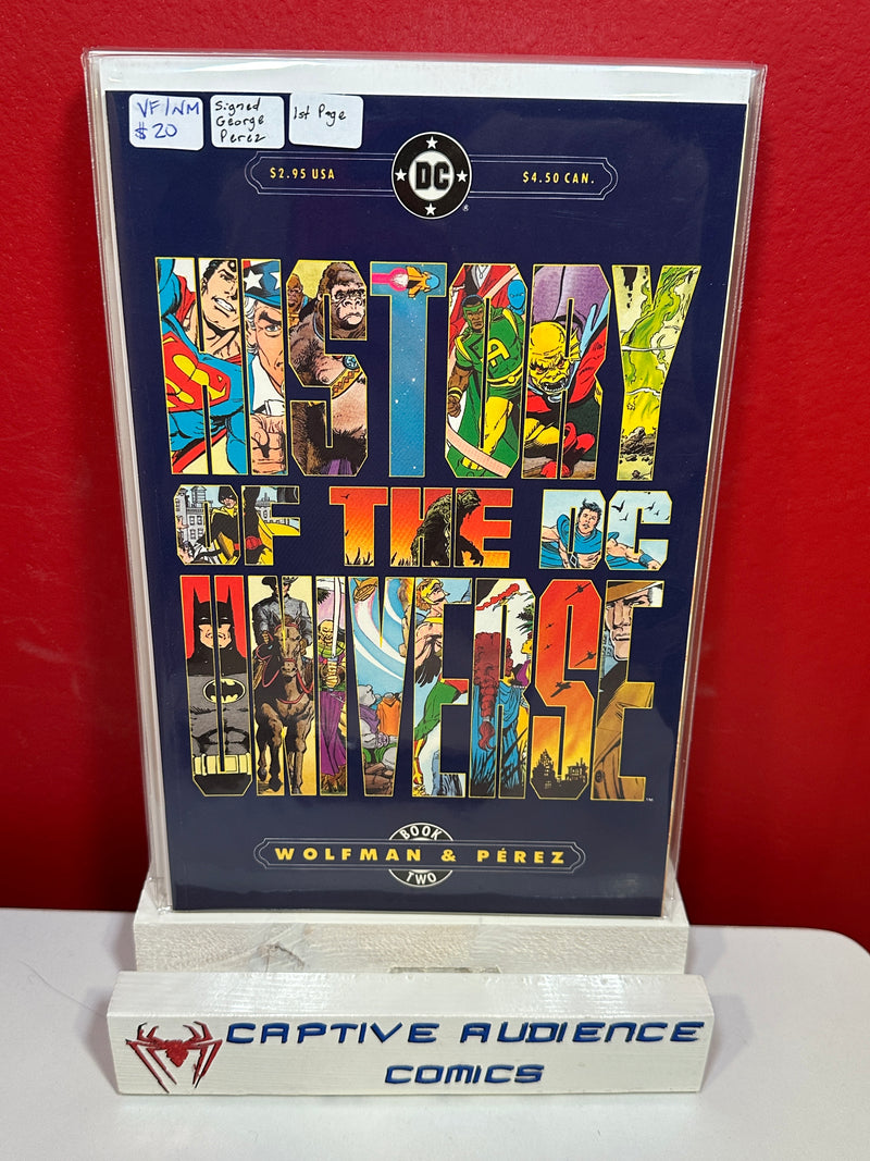 History of the DC Universe #2 - Signed George Perez - 1st Page - VF/NM