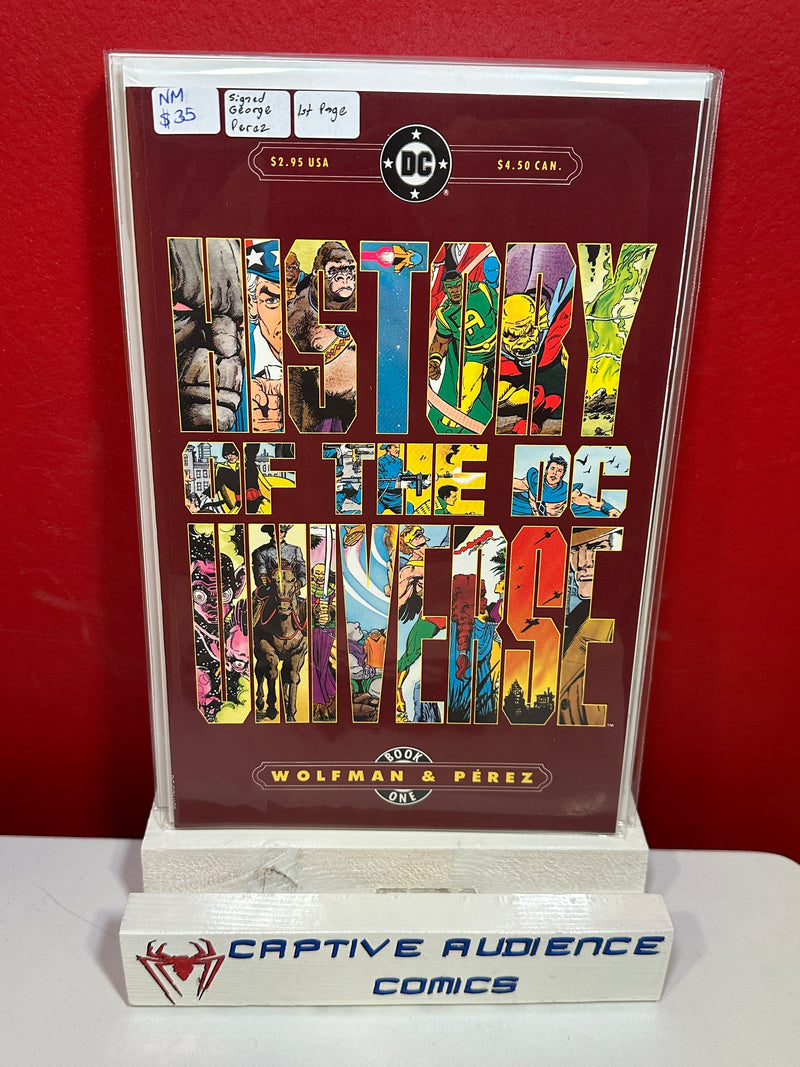 History of the DC Universe #1 - Signed George Perez - 1st Page - NM