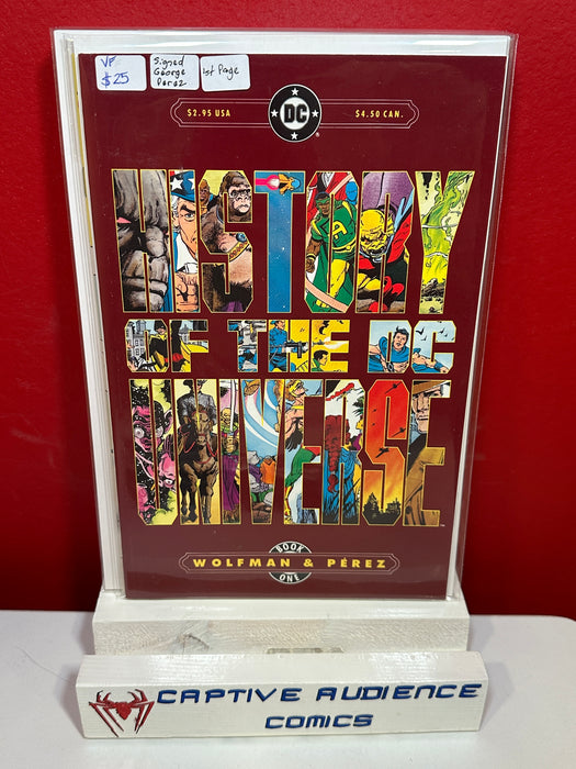 History of the DC Universe #1 - Signed George Perez - 1st Page - VF